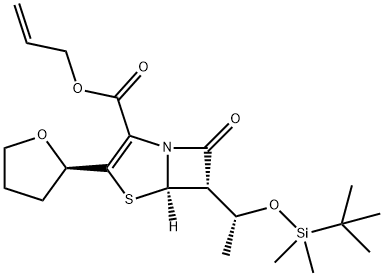 (5R,6S)-6-[(1R)-1-[[(1,1-dimetyletyl)dimetylsilyl]oksy]etyl]-7-okso-3-[(2R)-tetrahydro-2-furanyl]-4 -tia-1-azabicyklo[3.2.0]hept-2-en-2-karboksylsyre-2-propenylester