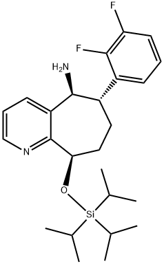 (5S,6S,9R)-6-(2,3-difluorfenyl)-9-((triisopropylsilyl)oksy)-6,7,8,9-tetrahydro-5H-cyklohepta[b]pyridin-5-amin