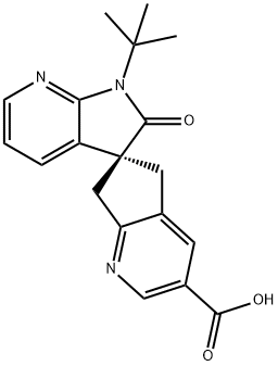 (S)-1'-(tert-butyl)-2'-okso-1',2',5,7-tetrahydrospiro[cyklopenta[b]pyridin-6,3'-pyrrolo[2,3-b]pyridin ]-3-karboksylsyre