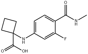 1-((3-fluor-4-(metylkarbamoyl)fenyl)amino)cyklobutankarboksylsyre