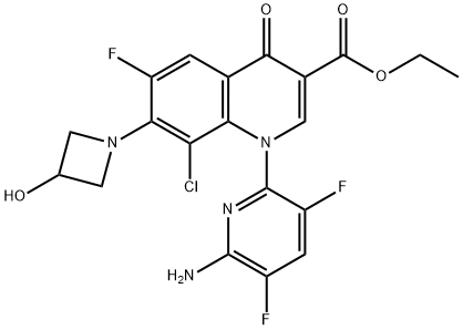 1-(6-amino-3,5-difluor-2-pyridinyl)-8-klor-6-fluor-1,4-dihydro-7-(3-hydroksy-1-azetidinyl)-4-okso-3- kinolinkarboksylsyreetylester