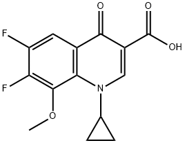 1-cyklopropyl-6,7-difluor-1,4-dihydro-8-metoksy-4-okso-3-kinolinkarboksylsyre