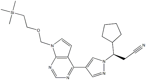 1H-pyrazol-1-propaannitril, β-cyklopentyl-4-[7-[[2-(trimetylsilyl)etoksy]metyl]-7H-pyrrolo[2,3-d]pyriMidin-4-yl]-, (βR) -