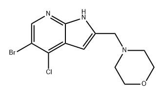 1H-pyrrolo[2,3-b]pyridin, 5-brom-4-klor-2-(4-morfolinylmetyl)-