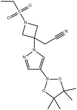 2-(1-(etylsulfonyl)-3-(4-(4,4,5,5-tetrametyl-1,3,2-dioksaborolan-2-yl)-1H-pyrazol-1-yl)azetidin-3- yl)acetonitril