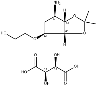 2-((3aR,4S,6R,6aS)-6-amino-2,2-dimetyltetrahydro-3aH-cyklopenta[d][1,3]dioksol-4-yloksy)etanol L-tatarsyre