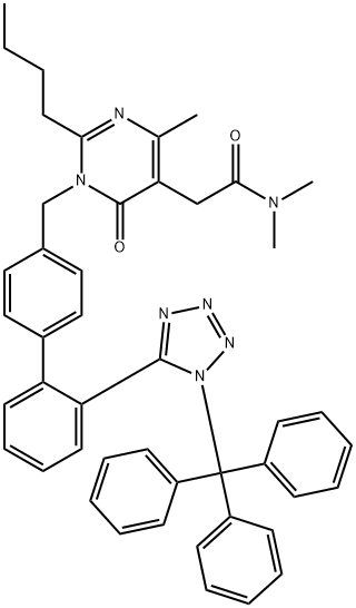2-butyl-1,6-dihydro-N,N,4-trimetyl-6-okso-1-[[2'-[1-(trifenylmetyl)-1H-tetrazol-5-yl][1,1'- bifenyl]-4-yl]metyl]-5-pyrimidinacetamid
