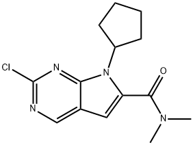 2-klor-7-cyklopentyl-N,N-dimetyl-H-pyrrolo[2,3-d]pyrimidin-6-karboksamid