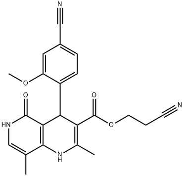 2-cyanoetyl 4-(4-cyano-2-metoksyfenyl)-2,8-dimetyl-5-okso-1,4,5,6-tetrahydro-1,6-naftyridin-3-karboksylat
