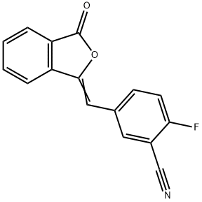 2-fluor-5-[(3-okso-1(3H)-isobenzofuranyliden)metyl]-benzonitril