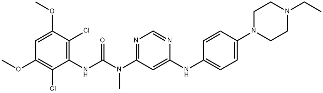 3-(2,6-diklor-3,5-dimetoksyfenyl)-1-[6-[[4-(4-etylpiperazin-1-yl)fenyl]amino]pyrimidin-4-yl]-1-metylurea