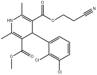 4-(2,3-diklor-fenyl)-2,6-dimetyl-1,4-dihydro-pyridin-3,5-dikarboksylsyre 3-(2-cyano-etyl) ester 5-metyl ester