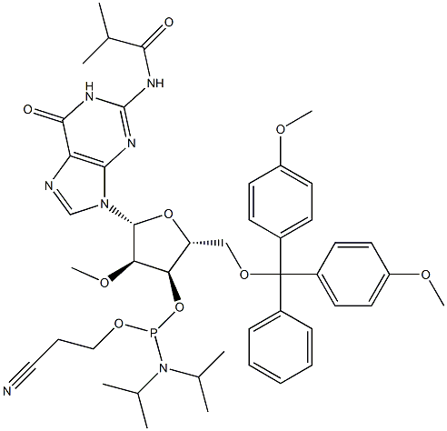 5'-O-(4,4-dimetoksytrityl)-2'-O-metyl-N-isobutyrylguanosin-3'-(2-cyanoetyl-N,N-diisopropyl)fosforamiditt