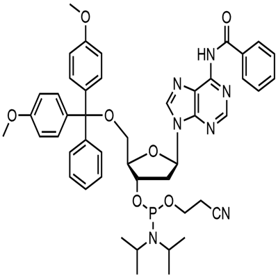 5'-O-(4,4'-dimetoksytrityl)-N6-benzoyl-2'-deoksyadenosin-3'-(2-cyanoetyl-N,N-diisopropyl)fosforamiditt