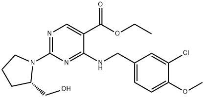 5-PyriMidinkarboksylsyre,4-[[(3-klor-4-metoksyfenyl)metyl]aMino]-2-[(2S)-2-(hydroksymetyl)-1-pyrrolidinyl]-, etylester