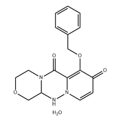 7-(benzyloksy)-3,4,12,12a-tetrahydro-1H-[1,4]oksazino[3,4-c]pyrido[2,1-f][1,2,4]triazin-6, 8-dio ne, hemihydrat