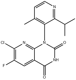 7-klor-6-fluor-1-(2-isopropyl-4-metylpyridin-3-yl)pyrido[2,3-d]pyrimidin-2,4(1H,3H)-dion