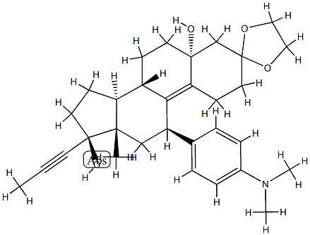 Estr-9-en-3-on, 11-[4-(dimetylamino)fenyl]-5,17-dihydroksy-17-(1-propynyl)-, syklisk 1,2-etandiylacetal, (5a,11b,17b )-