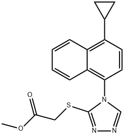 Metyl 2-((4-(4-cyklopropylnaftalen-1-yl)-4H-1,2,4-triazol-3-yl)tio)acetat