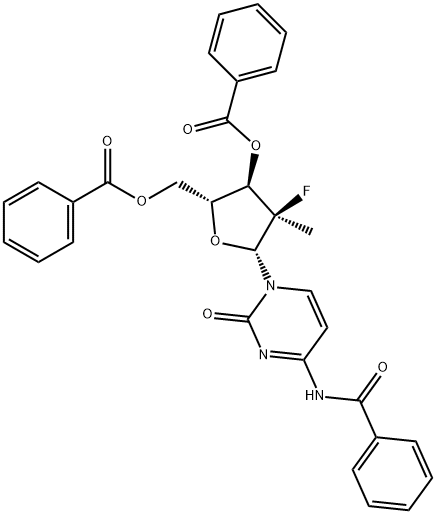 Metyl-, 3',5'-dibenzoat, (2'R)cytidin, N-benzoyl-2'-deoksy-2'-fluor-2'-