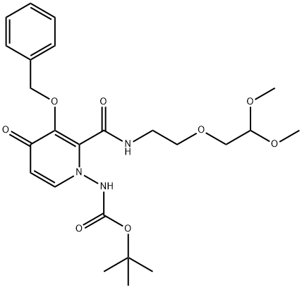 N-[2-[[[2-(2,2-dimetoksyetoksy)etyl]amino]karbonyl]-4-okso-3-(fenylmetoksy)-1(4H)-pyridinyl]-karbaminsyre 1,1-dimetyletylester