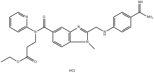 N-[[2-[[[4-(aminoiminometyl)fenyl]amino]metyl]-1-metyl-1H-benzimidazol-5-yl]karbonyl]-N-(2-pyridinyl)-beta-alaninetylesterhydroklorid