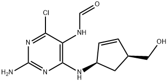 N-[2-amino-4-klor-6-[[(1R,4S)-4-(hydroksymetyl)-2-cyklopenten-1-yl]amino]-5-pyrimidinyl]formamid