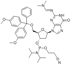 N4-(DIMETYLAMINO)METYLEN)-5'-O-(DIMETOKSYTRITYL)-2'-DEOKSYGUANOSIN-3'-N,N-DIISOPROPYL (CYANETYL) FOSFORAMIDITT