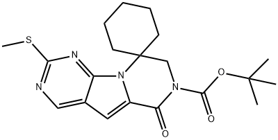 Spiro[cykloheksan-1,9'(6'H)-pyrazino[1',2':1,5]pyrrolo[2,3-d]pyrimidin]-7'(8'H)-karboksylsyre, 2' -(metyltio)-6'-okso-, 1,1-dimetyletylester