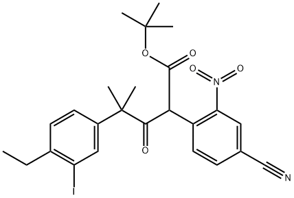 tert-butyl 2-(4-cyano-2-nitrofenyl)-4-(4-etyl-3-jodfenyl)-4-metyl-3-oksopentanoat