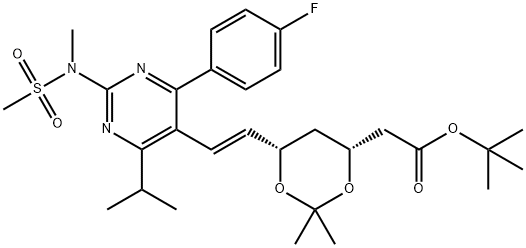 tert-butyl 6-[(1E)-2-[4-(4-fluorfenyl)-6-(1-metyletyl)-2-[metyl(metylsulfonyl)amino]-5-pyrimidinyl]etenyl]-2,2- dimetyl-1,3-dioksan-4-acetat